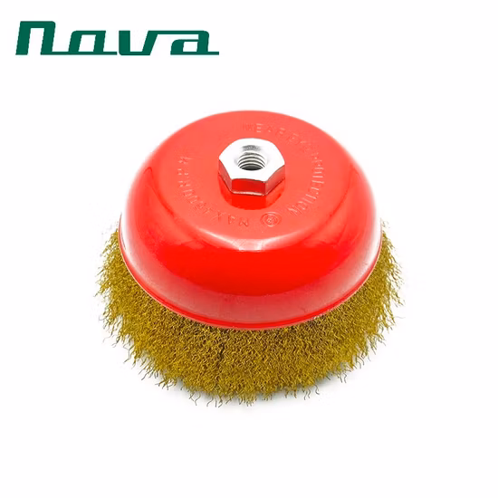 Fixtec-accesorios para herramientas eléctricas, cepillo de taza de alambre de cobre Industrial, taza de rueda de latón inoxidable, cepillos de alambre de acero